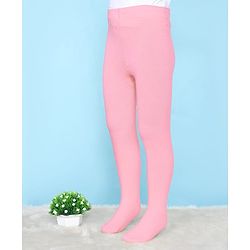 Pine Kids Cotton Knit Solid Colored Footie Tights - Pink