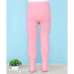 Pine Kids Cotton Knit Solid Colored Footie Tights - Pink