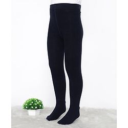 Pine Kids Cotton Knit Silvadur Antimicrobial Footed Tights - Black