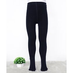 Pine Kids Cotton Knit Silvadur Antimicrobial Footed Tights - Black
