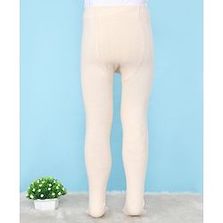 Pine Kids Cotton Knit Silvadur Antimicrobial Footed Tights Solid Colour - Peach