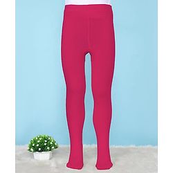 Pine Kids Knit Solid Footed Tights - Dark Pink