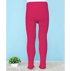 Pine Kids Knit Solid Footed Tights - Dark Pink
