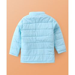 Pine Kids Full Sleeves Quilted Hooded Jacket with Solid Colour -Sky Blue