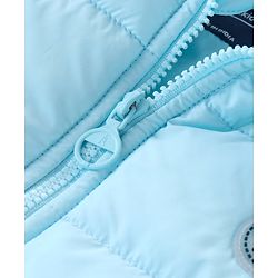 Pine Kids Full Sleeves Quilted Hooded Jacket with Solid Colour -Sky Blue