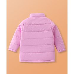 Pine Kids Woven Full Sleeves Solid Padded Jacket with Pockets - Baby Pink
