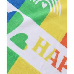 Pine Kids Terry Woven Towel & Wrapper Text Print L 60 x B 120 cm - Multicolor