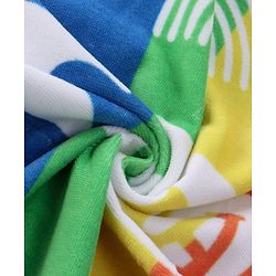 Pine Kids Terry Woven Towel & Wrapper Text Print L 60 x B 120 cm - Multicolor