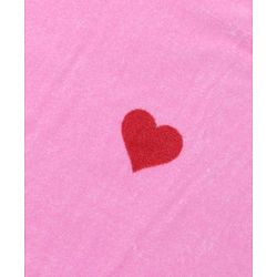 Pine Kids Terry Woven Towel & Wrapper Heart Print L 60 x B 120 cm - Pink