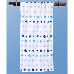 Pine Kids Terry Woven Towel & Wrapper Star Print L 60 x B 120 cm - White