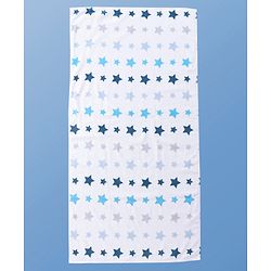 Pine Kids Terry Woven Towel & Wrapper Star Print L 60 x B 120 cm - White