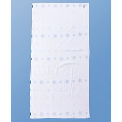 Pine Kids Terry Woven Towel & Wrapper Star Print L 60 x B 120 cm - White