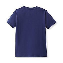 Pine Kids Cotton Knit Half Sleeves T-Shirt Car Print - Navy Blue