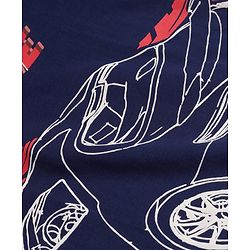 Pine Kids Cotton Knit Half Sleeves T-Shirt Car Print - Navy Blue