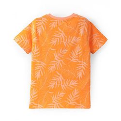 Pine Kids Cotton Knit Half Sleeves Tropical Printed T-Shirt - Orange