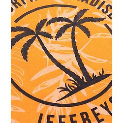 Pine Kids Cotton Knit Half Sleeves Tropical Printed T-Shirt - Orange
