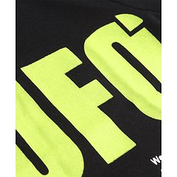 Pine Kids Cotton Knit Half Sleeves T-Shirt with UFO Print - Black