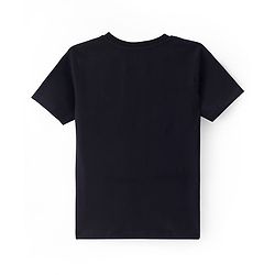 Pine Kids Cotton Knit Half Sleeves T-Shirt with Anime Print - Black