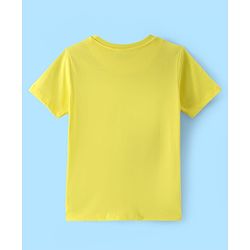 Pine Kids Cotton Knit Half Sleeves T-Shirt with Graphics - Yellow