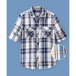 Pine Kids Cotton Woven Full Sleeves Checks Shirt- Multicolor