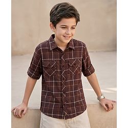 Pine Kids Cotton Woven Full Sleeves Checks Shirt- Multicolor