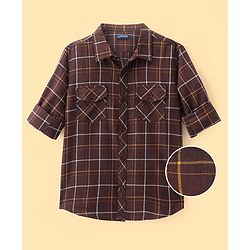 Pine Kids Cotton Woven Full Sleeves Checks Shirt- Multicolor