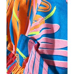 Pine Kids Cotton Knit Mid Thigh Printed Shorts - Multicolour