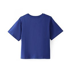 Pine Kids Cotton Knit Half Sleeves Text Printed T-Shirt - Royal Blue