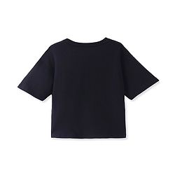 Pine Kids Cotton Knit Half Sleeves Text Printed T-Shirt - Black