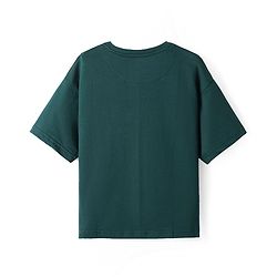 Pine Kids Cotton Knit Half Sleeves T-Shirt With Dino Print - Dark Green
