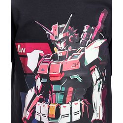 Pine Kids Cotton Knit Half Sleeves Over Sized T-Shirt with Transformer Print - Black