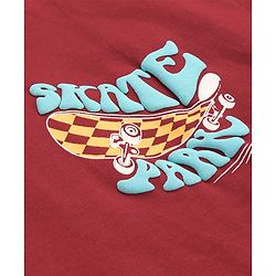Pine Kids Cotton Knit Half Sleeves T-Shirt with Text Print - Maroon