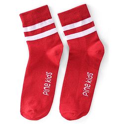 Pine Kids Knit Ankle Length Silvadur Antimicrobial Striped Socks Pack Of 3 ( Color May Vary )