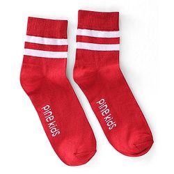 Pine Kids Knit Ankle Length Silvadur Antimicrobial Striped Socks Pack Of 3 ( Color May Vary )