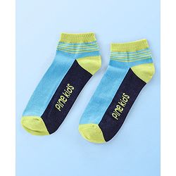Pine Kids Knit Ankle Length Silvadur Antimicrobial Striped Socks Pack Of 3 ( Color May Vary )