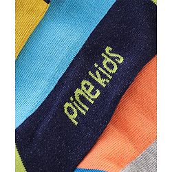 Pine Kids Knit Ankle Length Silvadur Antimicrobial Striped Socks Pack Of 3 ( Color May Vary )