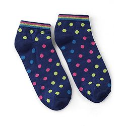 Pine Kids  Knit Ankle Length Silvadur Antimicrobial Striped & Polka Dots Design Socks Pack Of 5  ( Color May Vary )