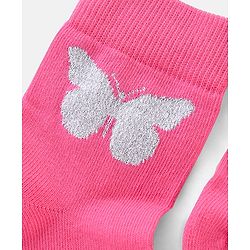 Pine Kids Knit Ankle Length Silvadur Antimicrobial Heart Butterfly & Floral Design Socks Pack Of 3 ( Color May Vary )