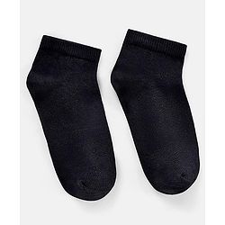 Pine Kids Knit Antimicrobial Ankle Length Solid Colour Socks Pack of 3 - Black
