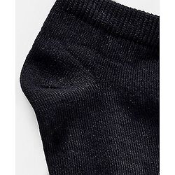 Pine Kids Knit Antimicrobial Ankle Length Solid Colour Socks Pack of 3 - Black