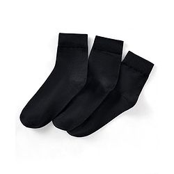 Pine Kids Knit Antimicrobial High Ankle Length Solid Colour Socks Pack of 3 - Black