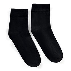 Pine Kids Knit Antimicrobial High Ankle Length Solid Colour Socks Pack of 3 - Black