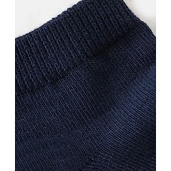 Pine Kids Knit Antimicrobial Ankle Length Solid Colour Socks Pack of 3 - Navy