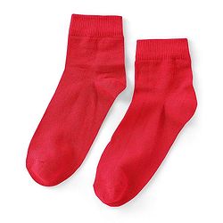 Pine Kids Knit Antimicrobial High Ankle Length Solid Colour Socks Pack of 3 - Red