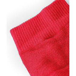 Pine Kids Knit Antimicrobial High Ankle Length Solid Colour Socks Pack of 3 - Red