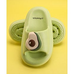 Pine Kids Slip On Sliders with Applique - Light Green