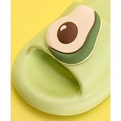 Pine Kids Slip On Sliders with Applique - Light Green