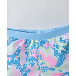 Pine Active Half Sleeves Two Piece Swimsuit with Abstract Print -  Blue