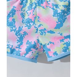 Pine Active Half Sleeves Two Piece Swimsuit with Abstract Print -  Blue