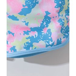Pine Active Half Sleeves Two Piece Swimsuit with Abstract Print -  Blue